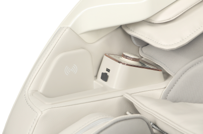 Zoom sur haut-parleur Bluetooth et prise USB du fauteuil 