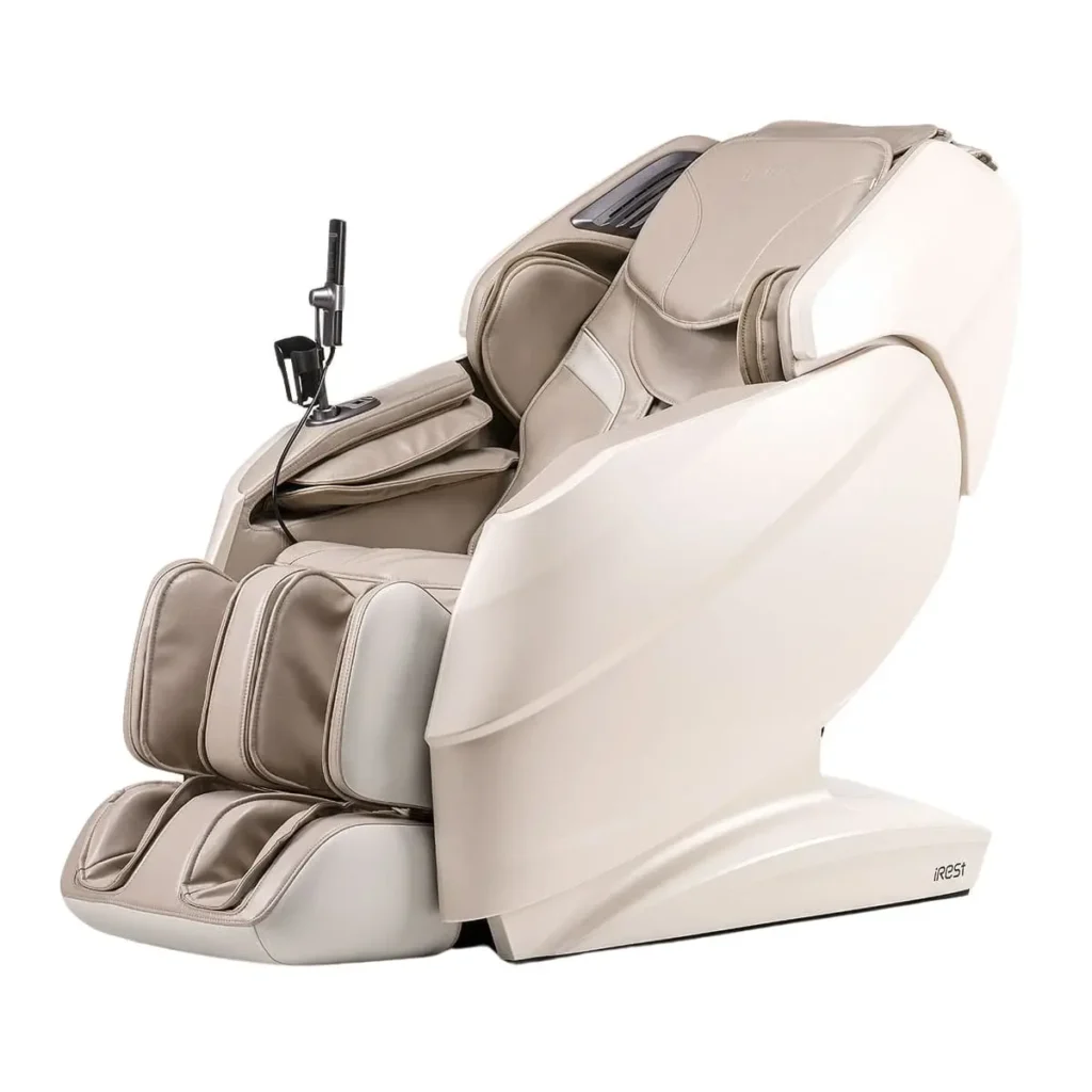 fauteuil de massage IREST A550, Bodygravity vue profil face, coloris beige