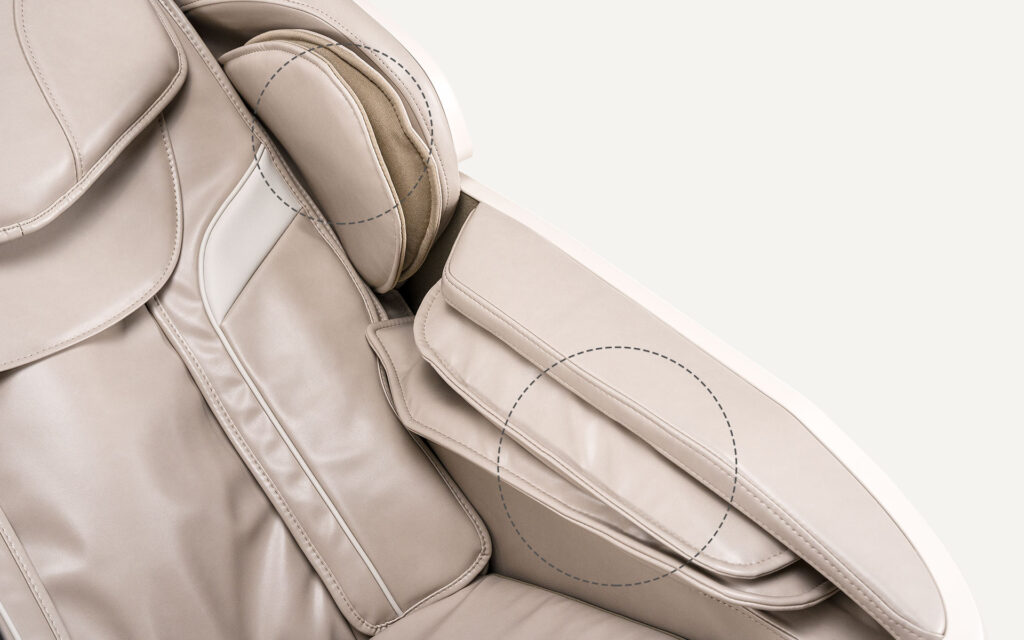 Zoom sur les coussins d'air airbags du fauteuil