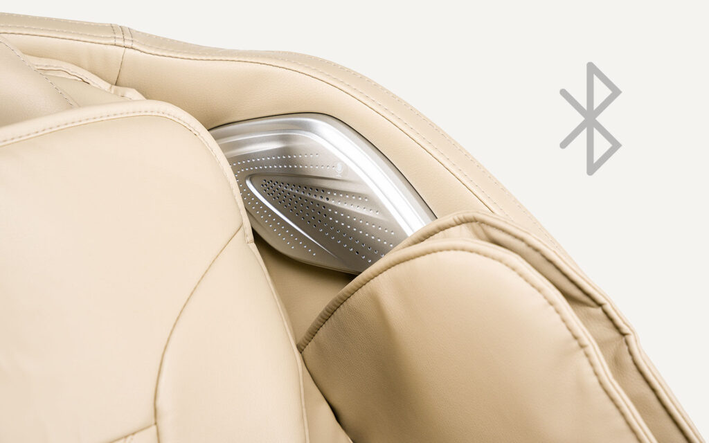 Zoom sur haut-parleur bluetooth du fauteuil
