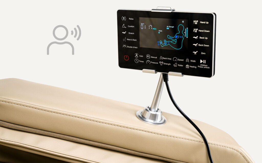 Zoom sur l’écran de commande du fauteuil IREST A336-31 Open