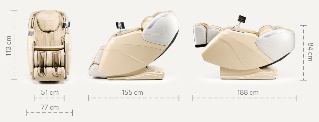 Dimensions du fauteuil de massage IREST A336
