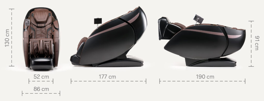 Fauteuil de massage IREST A801, dimensions