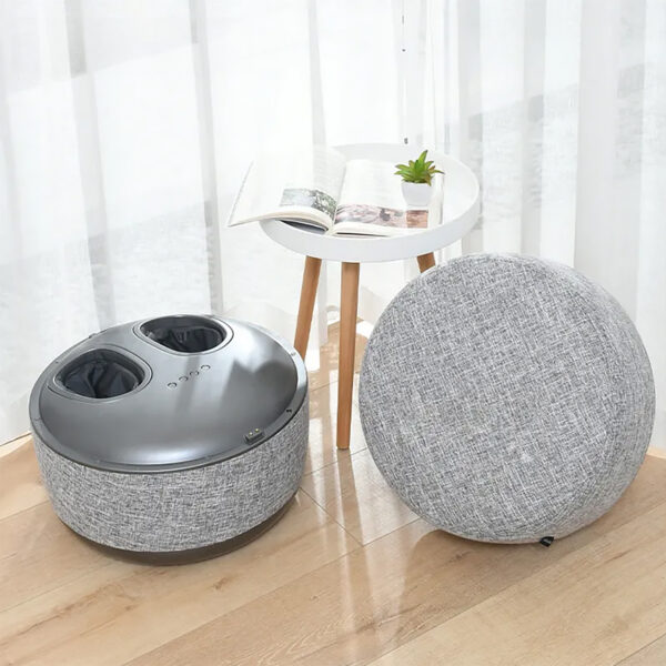 Intégration du pouf masseur de pieds Distegn Cairn gris