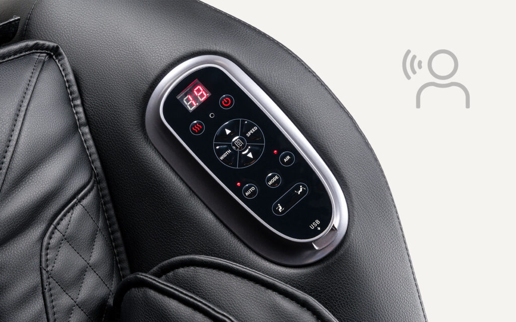 Zoom sur le panneau de commande du fauteuil IREST A166