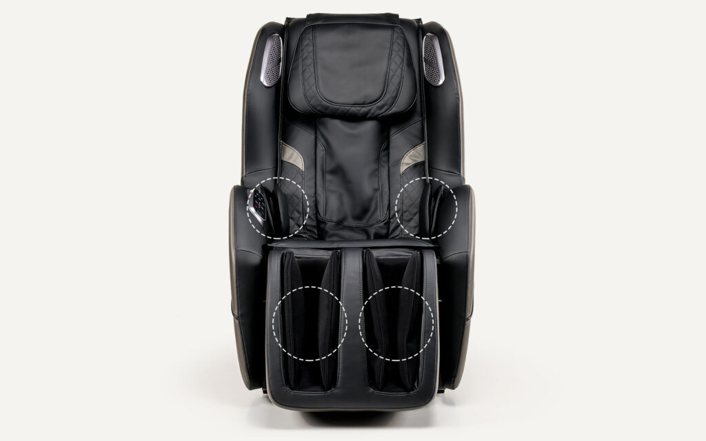 Zoom sur les coussins d'air airbags du fauteuil