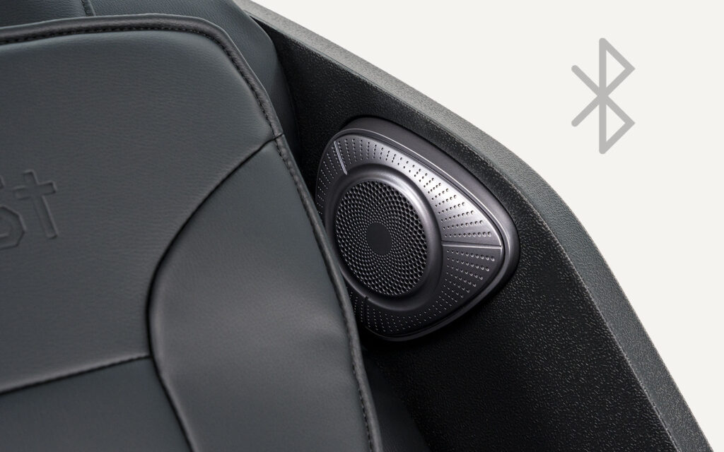 Zoom sur haut-parleur bluetooth du fauteuil
