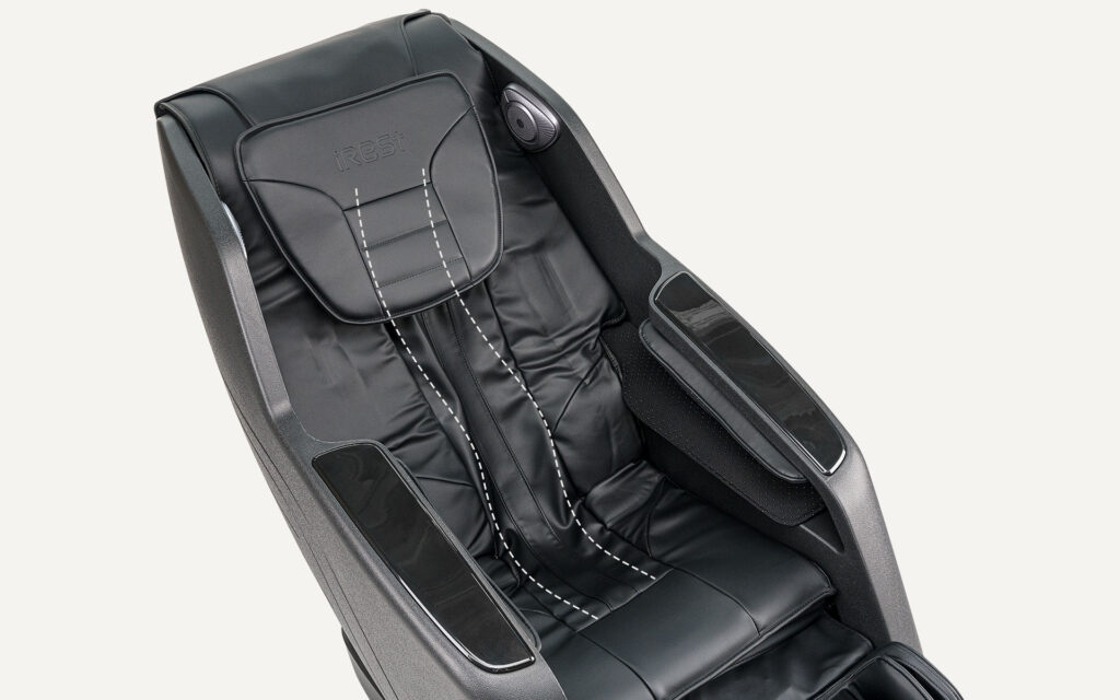 Indication sur le positionnement du mécanisme de massage SL-Track, rail de guidage intégré au fauteuil