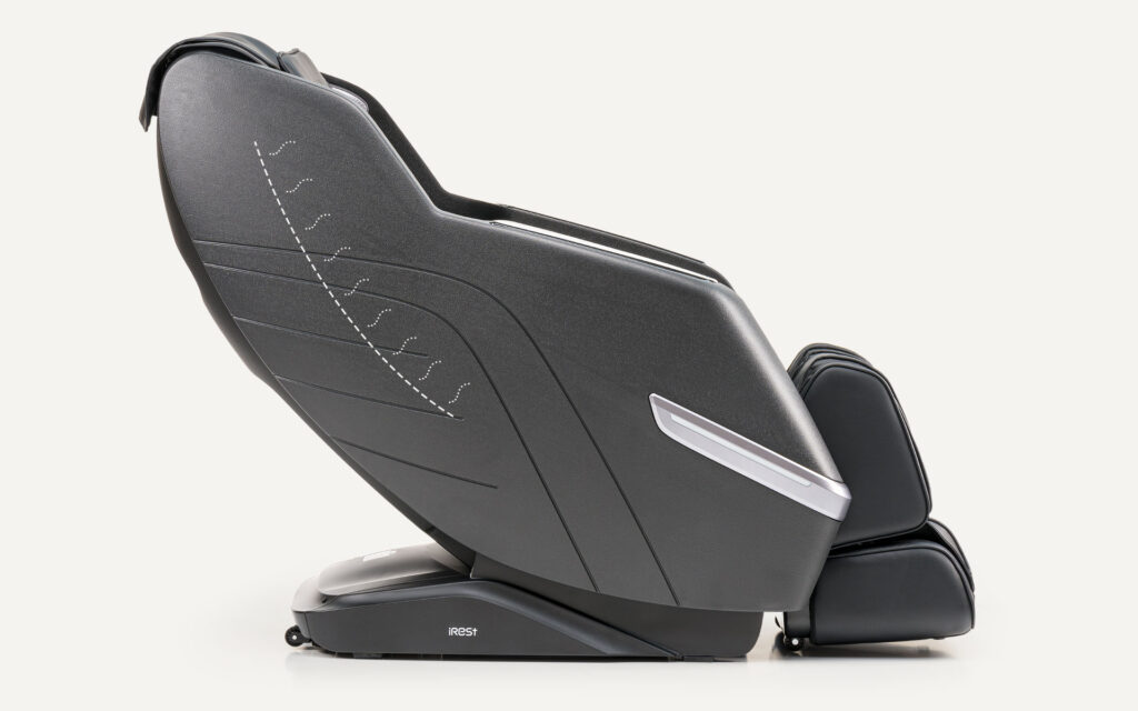 Fauteuil vue de profil avec repérage sur le positionnement du chauffage situé dans le dos