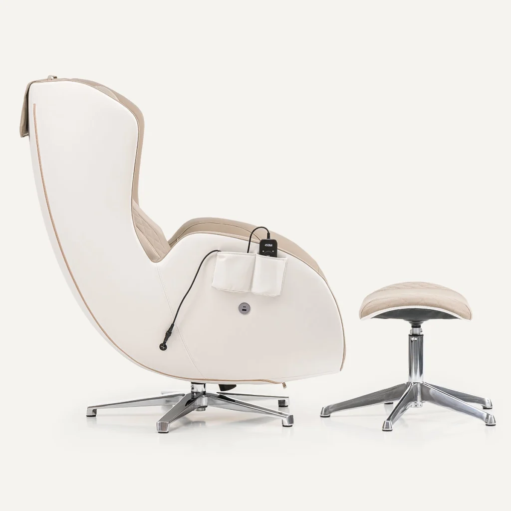 Fauteuil de massage IREST A18, vue de coté, coloris blanc