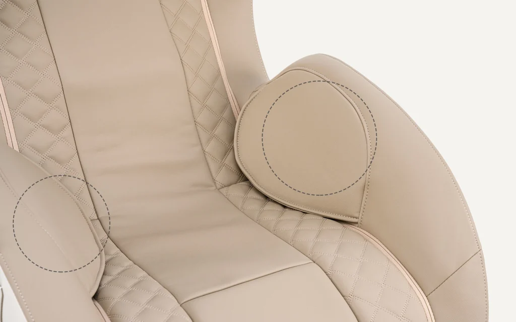 Zoom sur les coussins d'air airbags du fauteuil