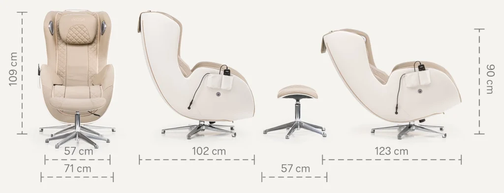 Dimensions fauteuil de massage IREST A185