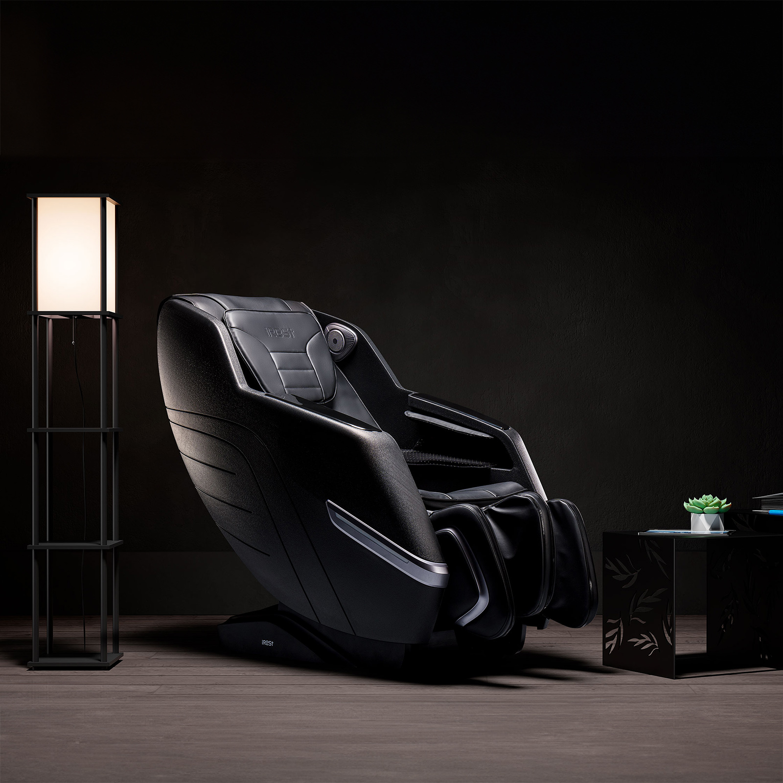 Mise en situation du fauteuil de massage IREST A360-31, coloris noir