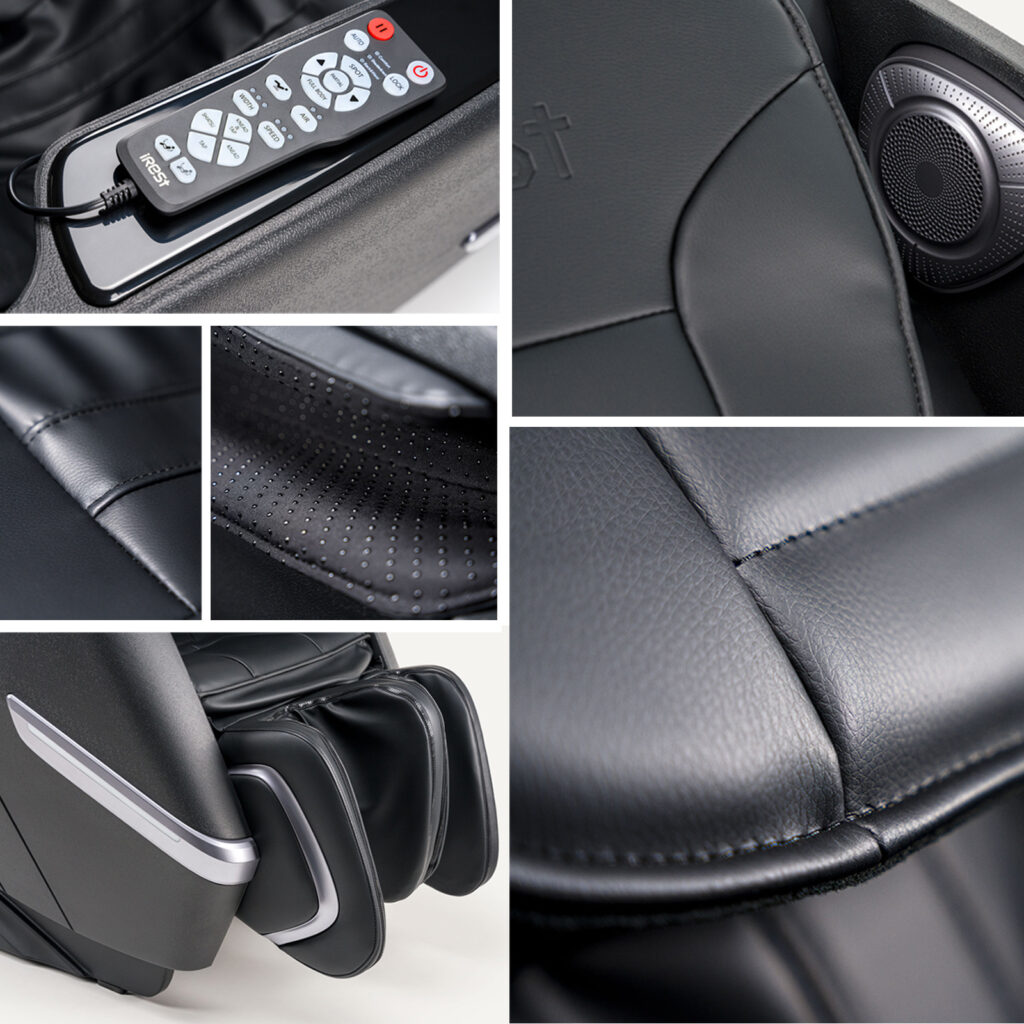 photo finitions fauteuil de massage IREST A360-31 noir