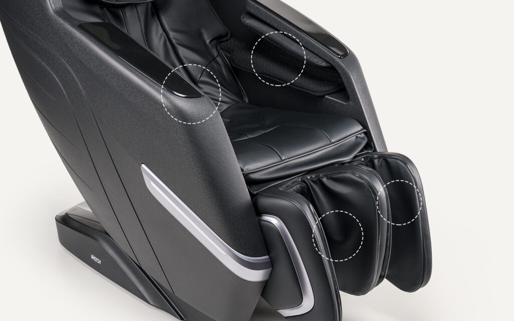 Zoom sur les coussins d'air airbags du fauteuil