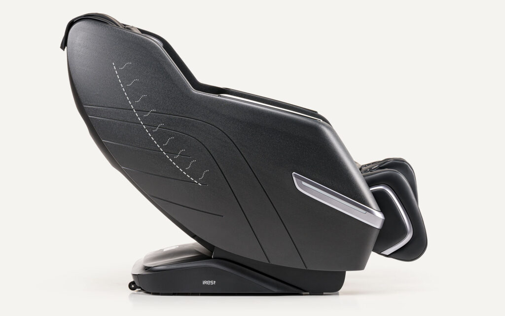 Fauteuil vue de profil avec repérage sur le positionnement du chauffage situé dans le dos